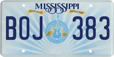 MS license plate BOJ383