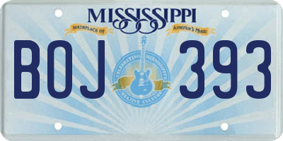 MS license plate BOJ393