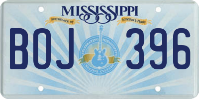MS license plate BOJ396