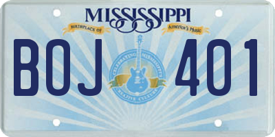MS license plate BOJ401