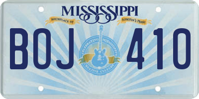 MS license plate BOJ410