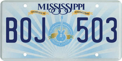 MS license plate BOJ503