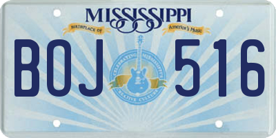 MS license plate BOJ516