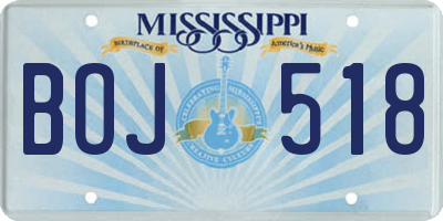 MS license plate BOJ518
