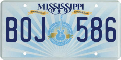 MS license plate BOJ586