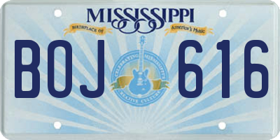 MS license plate BOJ616
