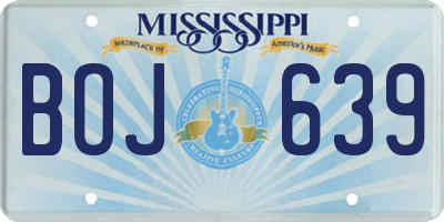 MS license plate BOJ639