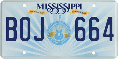 MS license plate BOJ664