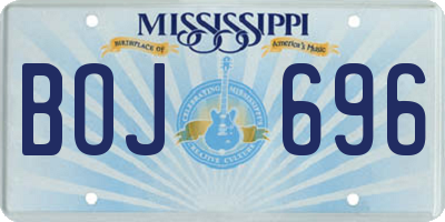 MS license plate BOJ696