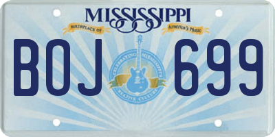 MS license plate BOJ699