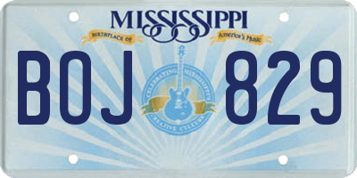 MS license plate BOJ829