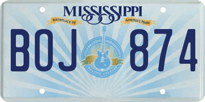 MS license plate BOJ874
