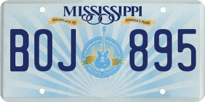 MS license plate BOJ895