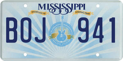 MS license plate BOJ941
