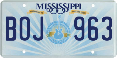 MS license plate BOJ963