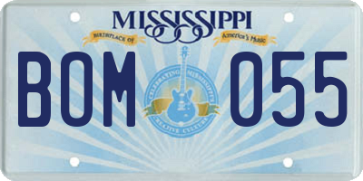 MS license plate BOM055