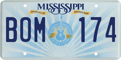 MS license plate BOM174