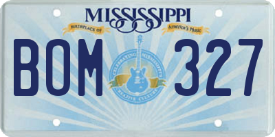 MS license plate BOM327