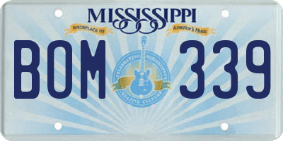 MS license plate BOM339