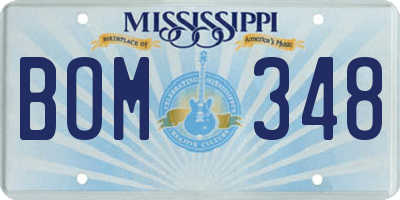 MS license plate BOM348