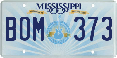 MS license plate BOM373