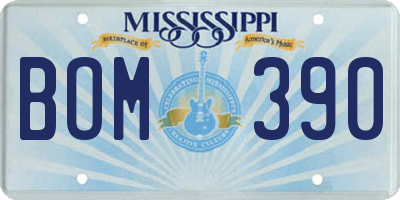 MS license plate BOM390