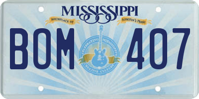 MS license plate BOM407