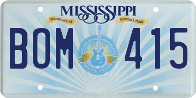 MS license plate BOM415