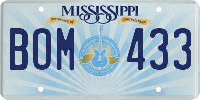 MS license plate BOM433