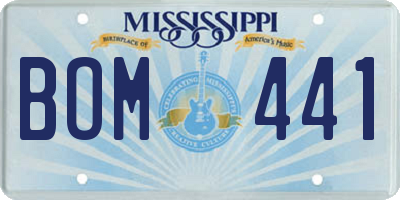 MS license plate BOM441