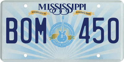 MS license plate BOM450