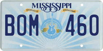 MS license plate BOM460