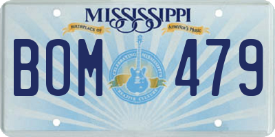 MS license plate BOM479
