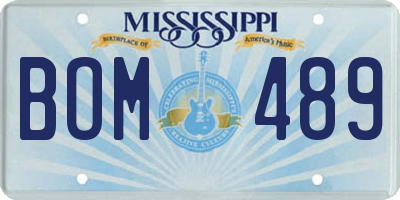 MS license plate BOM489