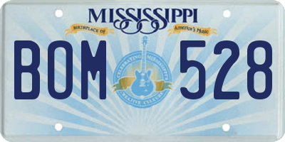 MS license plate BOM528