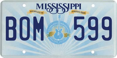 MS license plate BOM599