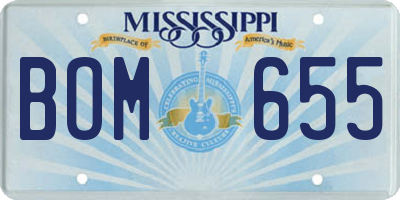 MS license plate BOM655