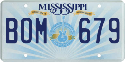 MS license plate BOM679