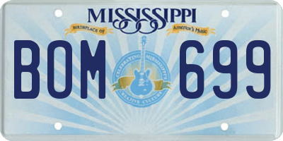 MS license plate BOM699