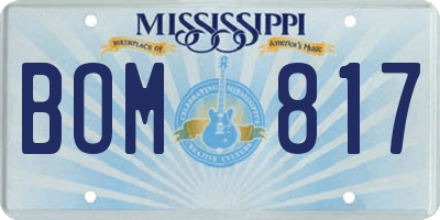 MS license plate BOM817