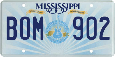 MS license plate BOM902
