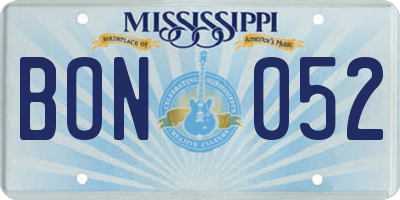 MS license plate BON052
