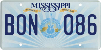 MS license plate BON086