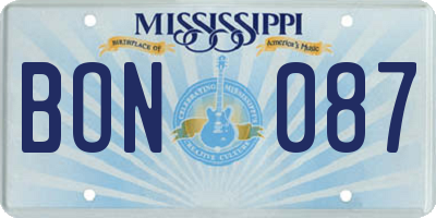 MS license plate BON087