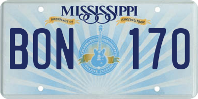 MS license plate BON170