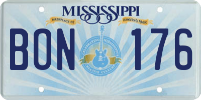 MS license plate BON176