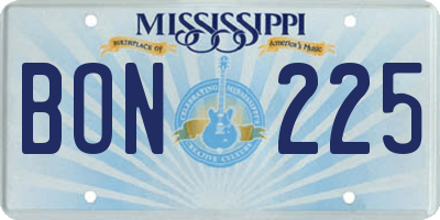 MS license plate BON225