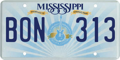 MS license plate BON313