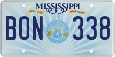 MS license plate BON338