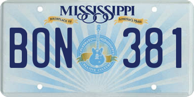 MS license plate BON381